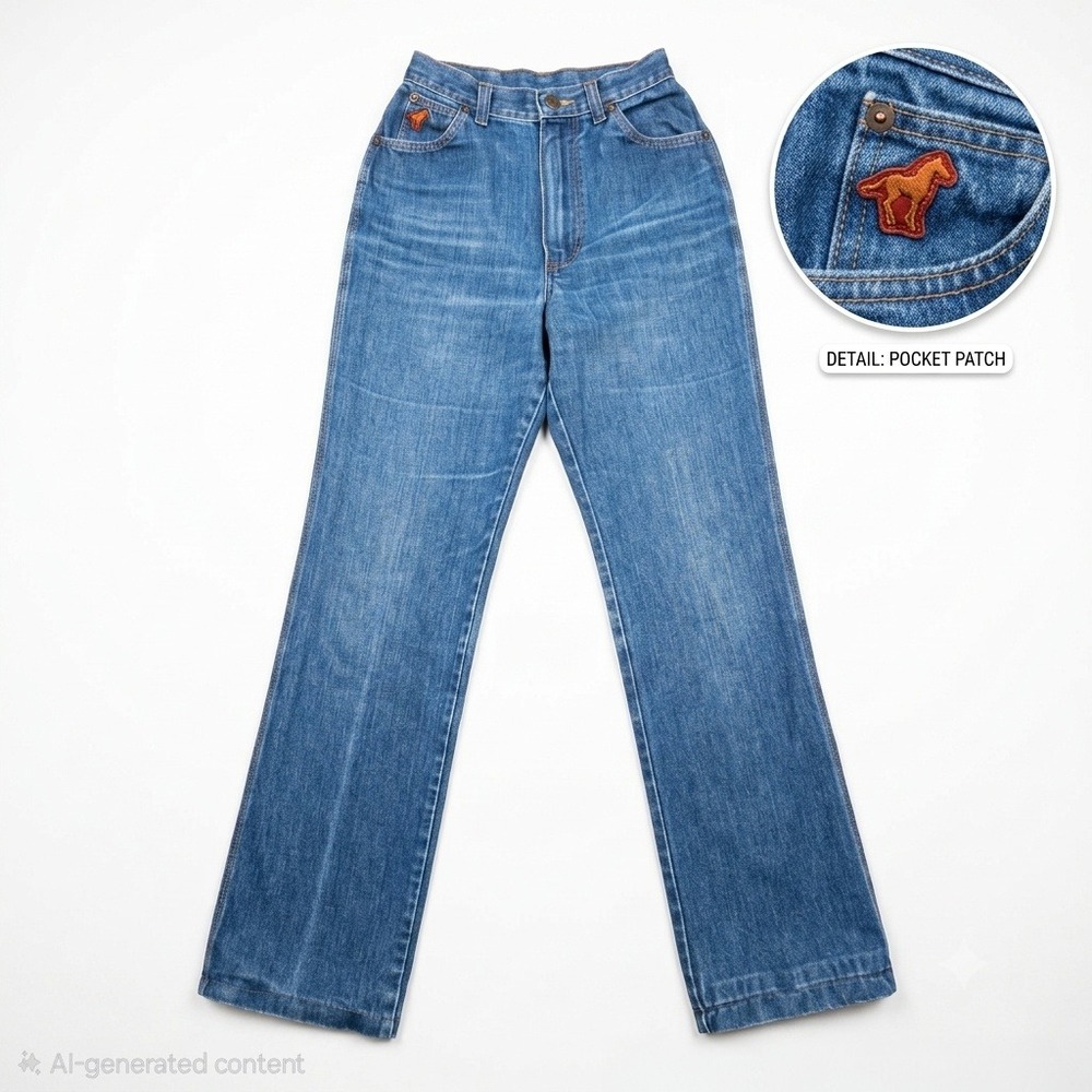Vintage Wrangler No-Fault Jeans Womens 8 High Rise Straight Leg Blue USA Made